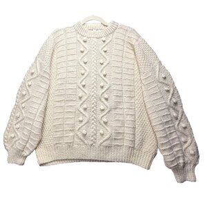 Women's Cream Cable Knit Sweater